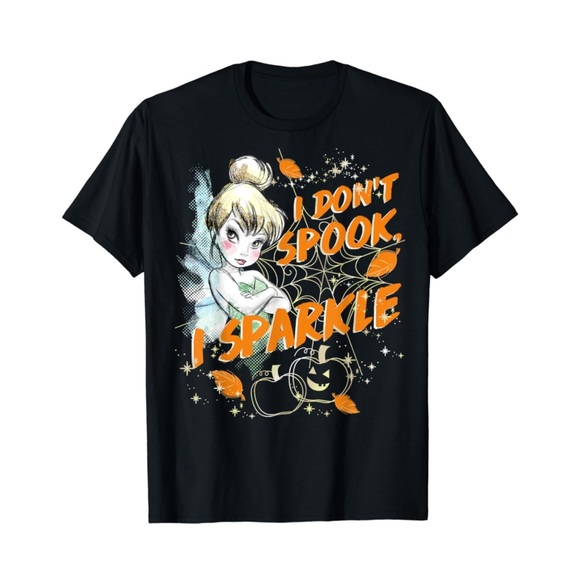 Disney Peter Pan Tinkerbell Halloween Sparkle T-Shirt - Picture 1 of 6